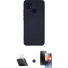 Cepte Toptan Redmi 10C Ahenk Serisi - Siyah 3D Antistatik Mat Seramik Nano Ekran Koruyucu + Şeffaf Kamera Lens Koruma Cam