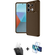 Cepte Toptan Redmi Note 13 Pro 4g Eksen Form Prime - Siyah 3D Antistatik Seramik Nano Ekran Koruyucu + Şeffaf Kamera Lens Koruma Cam