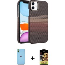 Cepte Toptan iPhone 11 Doruk Serisi - Siyah Buffer Cam Ekran Koruyucu + Yeşil Neon Fosforlu Kamera Lens