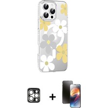Cepte Toptan iPhone 16 Pro Max Yörünge Işık Prime - Siyah 3D Antistatik Mat Seramik Nano Ekran Koruyucu + Gümüş Pvd Metal Kamera Lens