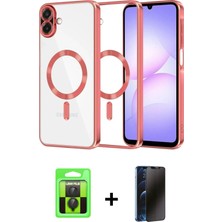 Cepte Toptan Galaxy A07 4g Nova Işık Özel Seri - Siyah 3D Antistatik Hayalet Cam Ekran Koruyucu + Siyah Raze Metal Kamera Lens