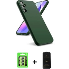 Galaxy A24 4g Kozmos Yansıma Özel Seri - Siyah 6d Antistatik Mat Seramik Hayalet Nano Ekran Koruyucu + Gümüş Raze Metal Kamera Lens