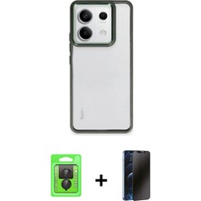 Cepte Toptan Redmi Note 13 Pro 4g Nova Işık Serisi - Siyah 3D Antistatik Hayalet Cam Ekran Koruyucu + Siyah Raze Metal Kamera Lens