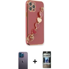 Cepte Toptan iPhone 12 Pro Nova Işık Prime - Siyah 34D Hayalet Izgaralı Cam + Mavi Neon Fosforlu Kamera Lens