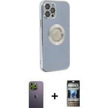 Cepte Toptan iPhone 12 Pro Iz Form Serisi - Siyah 34D Hayalet Izgaralı Cam + Yeşil Neon Fosforlu Kamera Lens