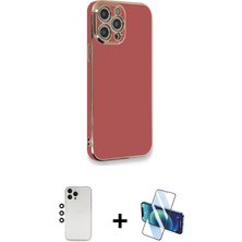 Cepte Toptan iPhone 12 Pro Yankı Serisi - Siyah 3D Antistatik Seramik Nano Ekran Koruyucu + Gümüş Shine Kamera Lens