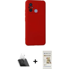 Cepte Toptan Redmi 12C Ahenk Serisi - Siyah Mat Seramik Nano Ekran Koruyucu + Şeffaf Kamera Lens Koruma Cam