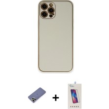 iPhone 12 Pro Max Yadigar Klasik - Siyah Joko 5d Cam + Gold Metal Kamera Lens Koruma Cam