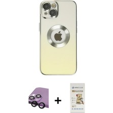 Cepte Toptan iPhone 14 Plus Kutup Yansıma Özel Seri - Siyah Mat Seramik Nano Ekran Koruyucu + Siyah Raze Metal Kamera Lens