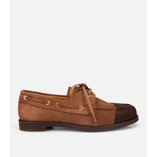 Hotiç 01AYH321380A484 KADIN Süet Deri Kahverengi Bağcık Detaylı Günlük Loafer