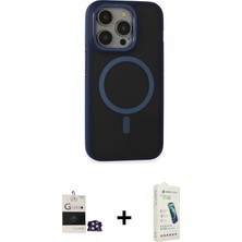 Cepte Toptan iPhone 14 Pro Max Ahenk Form Serisi - Şeffaf Pasifik Cam Ekran Koruyucu + Gold Bilvis Titan Kamera Lens