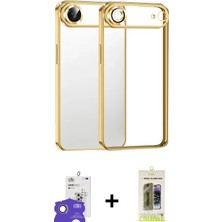 Cepte Toptan iPhone 17 Air Vadi Minimal - Siyah Joko Magic 5d Hayalet Cam + Gold Bilvis Titan Kamera Lens