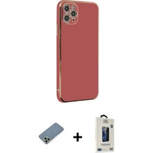 Cepte Toptan iPhone 11 Pro Max Yankı Serisi - Siyah Bilvis Hayalet Cam Ekran Koruyucu + Açık Yeşil Metal Kamera Lens Koruma Cam