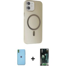 Cepte Toptan iPhone 11 Çekirdek Modern Prime - Şeffaf 360 Full Body Arka Koruyucu + Yeşil Neon Fosforlu Kamera Lens