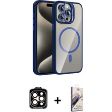 Cepte Toptan iPhone 15 Pro Max Yadigar Asil Koleksiyonu - Siyah Bilvis 3D Mat Cam Ekran Koruyucu + Turuncu Pvd Metal Kamera Lens