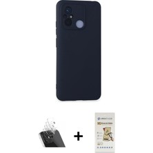 Cepte Toptan Redmi 12C Ahenk Serisi - Siyah Mat Seramik Nano Ekran Koruyucu + Şeffaf Kamera Lens Koruma Cam