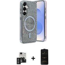 Cepte Toptan Galaxy S24 Eksen Çizgi - Siyah 6d Antistatik Mat Seramik Hayalet Nano Ekran Koruyucu + Derin Mor Pvd Metal Kamera Lens