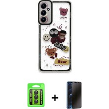 Cepte Toptan Galaxy A15 4g Çekirdek Asil - Siyah 3D Antistatik Hayalet Cam Ekran Koruyucu + Siyah Raze Metal Kamera Lens