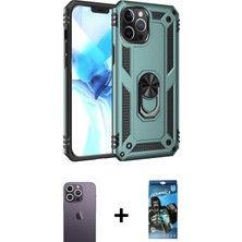 Cepte Toptan iPhone 12 Pro Max Ahenk Klasik Koleksiyonu - Siyah 34D Izgaralı Cam + Beyaz Neon Fosforlu Kamera Lens