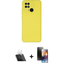 Cepte Toptan Redmi 10C Ahenk Serisi - Siyah 3D Antistatik Mat Seramik Nano Ekran Koruyucu + Şeffaf Kamera Lens Koruma Cam