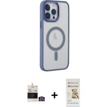 Cepte Toptan iPhone 14 Pro Max Yankı Işık Özel Seri - Siyah Mat Seramik Nano Ekran Koruyucu + Gümüş Bilvis Titan Kamera Lens