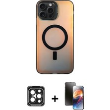 Cepte Toptan iPhone 15 Pro Max Doruk Klasik Prime - Siyah 3D Antistatik Mat Seramik Nano Ekran Koruyucu + Siyah Pvd Metal Kamera Lens