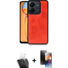 Cepte Toptan Redmi 13C Kıvılcım Işık Serisi - Siyah 3D Antistatik Mat Seramik Nano Ekran Koruyucu + Şeffaf Kamera Lens Koruma Cam