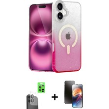 Cepte Toptan iPhone 16 Eksen Minimal Özel Seri - Siyah 3D Antistatik Mat Seramik Nano Ekran Koruyucu + Siyah Raze Metal Kamera Lens