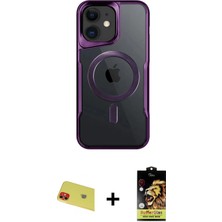 Cepte Toptan iPhone 11 Yadigar Klasik Özel Seri - Siyah Buffer Cam Ekran Koruyucu + Kırmızı Rainbow Kamera Lens Koruma Cam