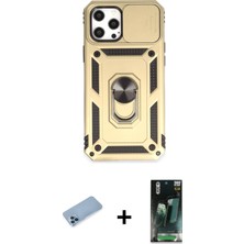 Cepte Toptan iPhone 12 Pro Max Ahenk Klasik - Siyah 360 Mat Full Body Arka Koruyucu + Mavi Shine Kamera Lens Koruma Cam