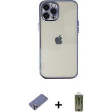 Cepte Toptan iPhone 12 Pro Max Vadi Minimal - Siyah Joko Magic 5d Hayalet Cam + Gold Metal Kamera Lens Koruma Cam