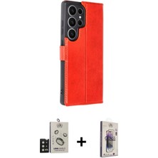 Cepte Toptan Galaxy S25 Ultra Siluet Işık Serisi - Siyah Bilvis 3D Cam Ekran Koruyucu + Siyah Bilvis Titan Kamera Lens