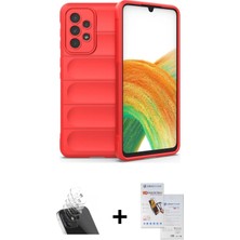 Galaxy A33 5g Atlas Koleksiyonu - Siyah Seramik Nano Ekran Koruyucu + Şeffaf Kamera Lens Koruma Cam