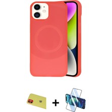 Cepte Toptan iPhone 11 Ufuk Serisi - Siyah 3D Antistatik Cam Ekran Koruyucu + Kırmızı Rainbow Kamera Lens Koruma Cam