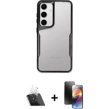 Cepte Toptan Galaxy A14 4g Akış Çizgi Koleksiyonu - Siyah 3D Antistatik Mat Seramik Nano Ekran Koruyucu + Şeffaf Kamera Lens Koruma Cam