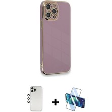 Cepte Toptan iPhone 12 Pro Yankı Serisi - Siyah 3D Antistatik Seramik Nano Ekran Koruyucu + Gümüş Shine Kamera Lens