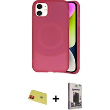 Cepte Toptan iPhone 11 Ufuk Serisi - Siyah Bilvis Hayalet Cam Ekran Koruyucu + Kırmızı Rainbow Kamera Lens Koruma Cam