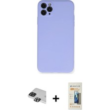Cepte Toptan iPhone 11 Pro Max Ahenk Serisi - Siyah 6d Mat Seramik Hayalet Nano Ekran Koruyucu + Siyah Pers Alüminyum Kamera Lens