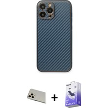 iPhone 13 Pro Max Ahenk Işık - Siyah Bilvis 5in1 5d Magic Hayalet Cam Ekran Koruyucu + Rose Gold Rainbow Kamera Lens Koruma Cam