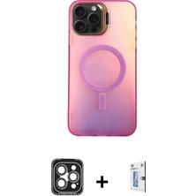 Cepte Toptan iPhone 15 Pro Max Doruk Klasik Prime - Siyah Bilvis 0.18MM Plus Cam Ekran Koruyucu + Gri Pvd Metal Kamera Lens
