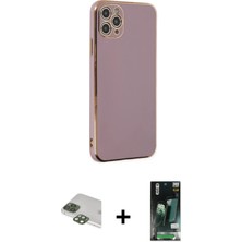 Cepte Toptan iPhone 11 Pro Max Yankı Serisi - Siyah 360 Mat Full Body Arka Koruyucu + Yeşil Pers Alüminyum Kamera Lens
