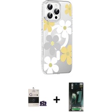 Cepte Toptan iPhone 14 Pro Max Yörünge Işık Prime - Siyah 360 Mat Full Body Arka Koruyucu + Gümüş Bilvis Titan Kamera Lens