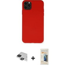 Cepte Toptan iPhone 11 Pro Max Ahenk Serisi - Siyah 6d Mat Seramik Hayalet Nano Ekran Koruyucu + Siyah Pers Alüminyum Kamera Lens