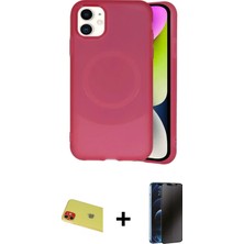 Cepte Toptan iPhone 11 Ufuk Serisi - Siyah 3D Antistatik Hayalet Cam Ekran Koruyucu + Kırmızı Rainbow Kamera Lens Koruma Cam