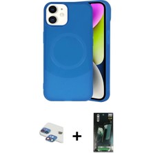 Cepte Toptan iPhone 11 Ufuk Serisi - Siyah 360 Mat Full Body Arka Koruyucu + Gökkuşağı Pers Alüminyum Kamera Lens