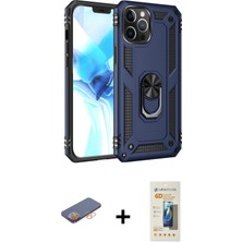 Cepte Toptan iPhone 12 Pro Max Ahenk Klasik Koleksiyonu - Siyah 6d Mat Seramik Hayalet Nano Ekran Koruyucu + Turuncu Renkli Kamera Lens Koruma Cam