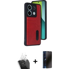 Cepte Toptan Redmi Note 13 Pro 4g Yörünge Işık Serisi - Siyah 3D Antistatik Hayalet Cam Ekran Koruyucu + Şeffaf Kamera Lens Koruma Cam