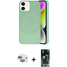 Cepte Toptan iPhone 11 Ufuk Serisi - Siyah 360 Mat Full Body Arka Koruyucu + Gökkuşağı Pers Alüminyum Kamera Lens