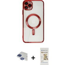 iPhone 11 Pro Max Nova Işık Özel Seri - Siyah Mat Seramik Nano Ekran Koruyucu + Lacivert Pers Alüminyum Kamera Lens