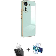 Cepte Toptan Redmi 13C Yankı Serisi - Siyah 3D Antistatik Seramik Nano Ekran Koruyucu + Şeffaf Kamera Lens Koruma Cam